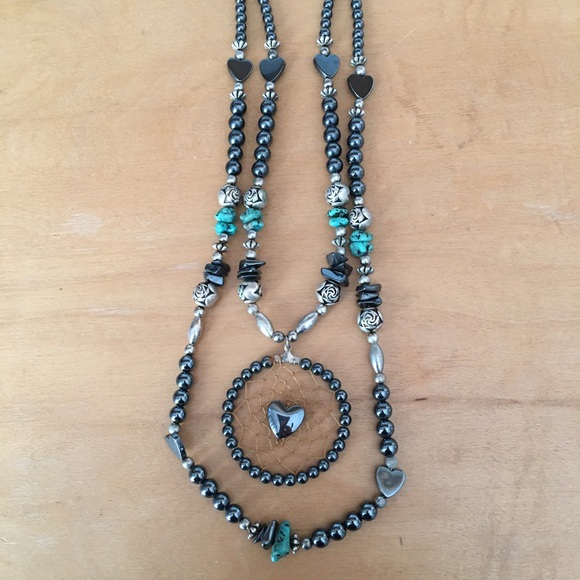 Native American Turquoise Dream Catcher Necklace - Picture 7 of 7